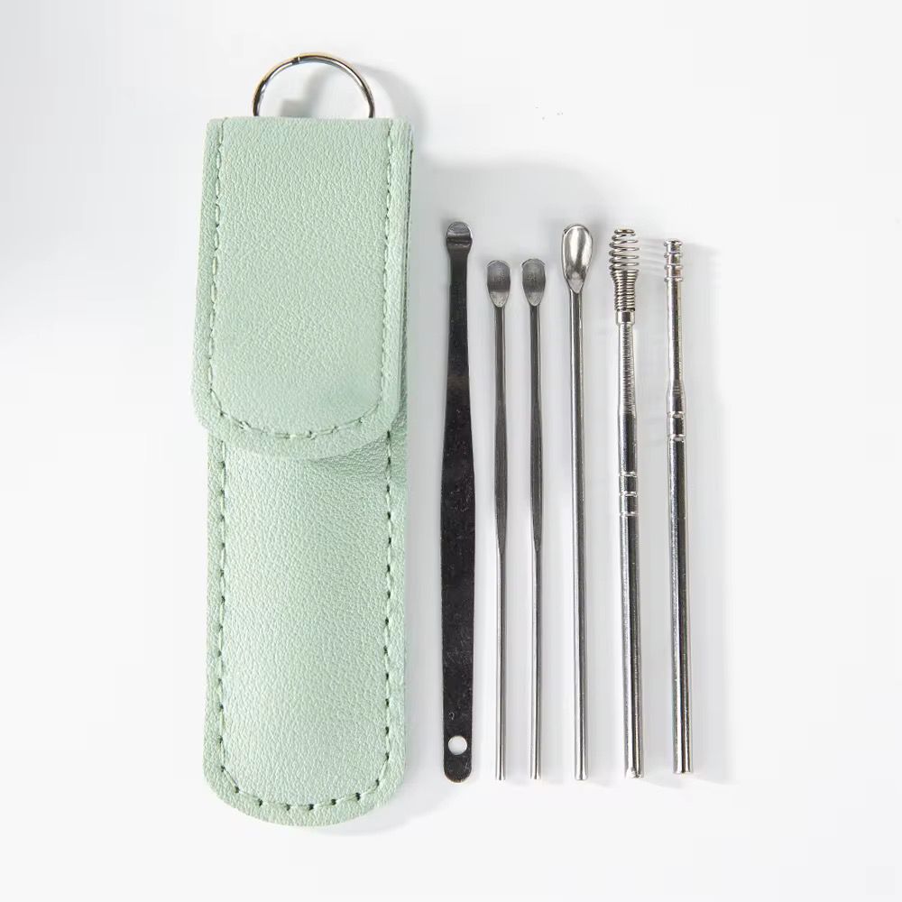 Kit Nettoyage Oreilles en Acier Inoxydable – 6 Outils + Étui Cuir